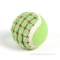 Горячая продажа экологически чистых плюшевых игрушек для жевания собаки теннисный мяч